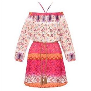 Rare Editions Fuchsia floral girls dress